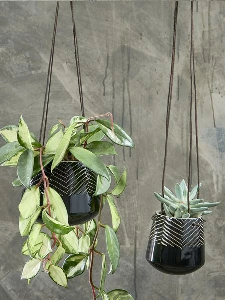 Nkuku Kavari Ceramic Hanging Planter Small 2 Nkuku Kavari Ceramic Hanging Planter Small