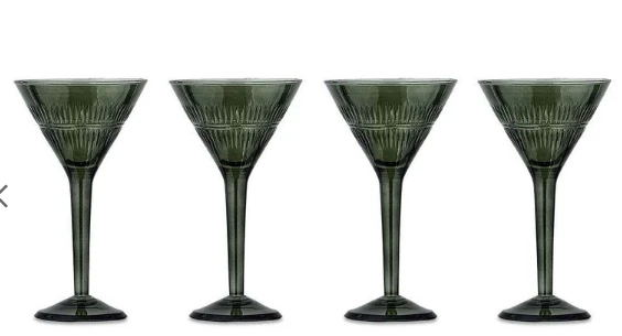 Nkuku Mila Cocktail Glass Emerald 1 Nkuku Mila Cocktail Glass Emerald