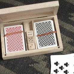 Nkuku Mango Wood Card & Dice Set