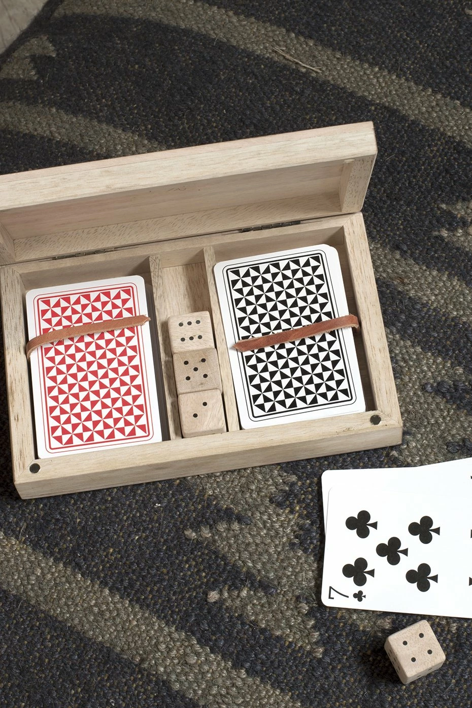 Nkuku Mango Wood Card & Dice Set 2 Nkuku Mango Wood Card & Dice Set