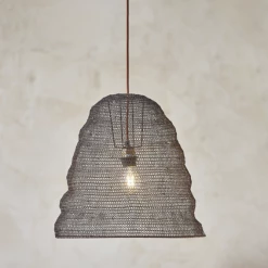 Nkuku Jatani Oval Wire Lampshade Large Rust 41 X 40 cm