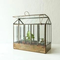 Nkuku Telaga Antique Brass Terrarium Small