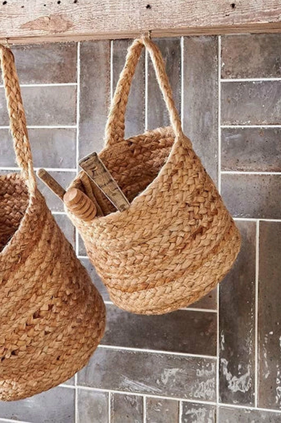 Nkuku Natural Chapad Hemp Wide Wall Hung Basket - Small 1 Nkuku Natural Chapad Hemp Wide Wall Hung Basket - Small