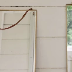 Nkuku Kiko Rectangular Brass Mirror 40 X 25