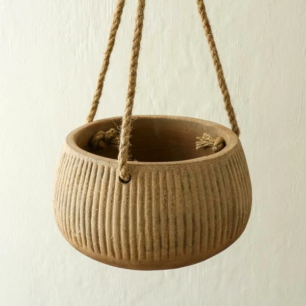 Nkuku Wampu Hanging Planter Distressed Terracotta Large 2 Nkuku Wampu Hanging Planter Distressed Terracotta Large