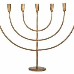 Nkuku Large Antique Brass Mbata Candelabra