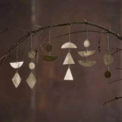 Nkuku Large Tiri Antique Brass Metal Semi Circle And Triangle Decoration