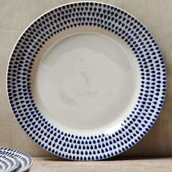 Nkuku Indigo Drop Dinner Plate 7 Nkuku Indigo Drop Dinner Plate