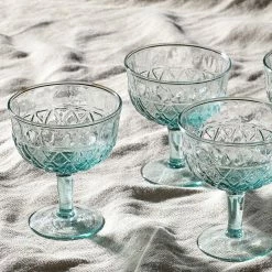 Nkuku Clear Karala Champagne Glass Set Of 4