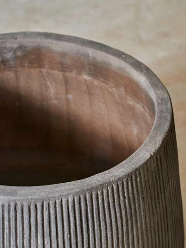 Nkuku Small Wampu Wide Planter In Brown Black 3 Nkuku Small Wampu Wide Planter In Brown Black