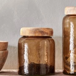 Nkuku Smoke Brown Charal Storage Jar - Small