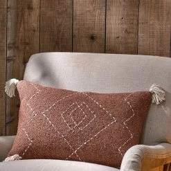 Nkuku Rust Lamandi Recycled Rectangle Cushion Cover