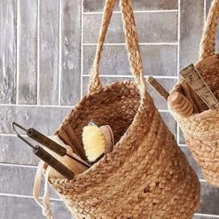 Nkuku Natural Chapad Hemp Wide Wall Hung Basket - Large