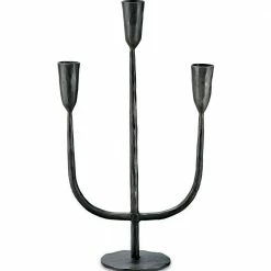 Nkuku Antique Black Mbata Brass Candelabra