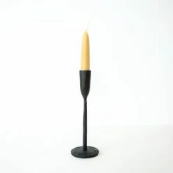 Nkuku Mbata Antique Black Candlestick Small