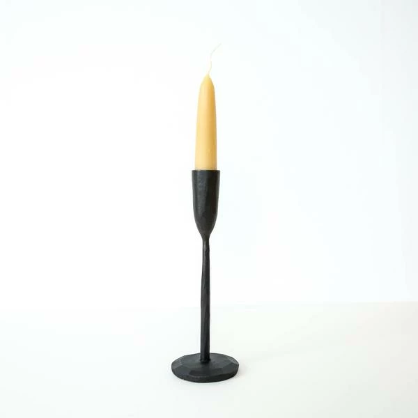 Nkuku Mbata Antique Black Candlestick Small 1 Nkuku Mbata Antique Black Candlestick Small