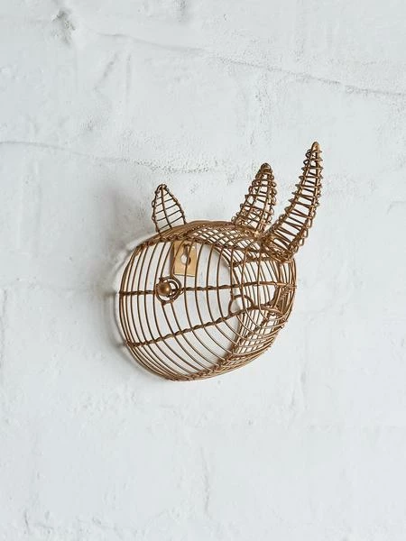 Nkuku Eko Mini Rhinoceros Head In Brass 4 Nkuku Eko Mini Rhinoceros Head In Brass