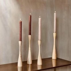 Nkuku Natural Mango Wood Candlestick