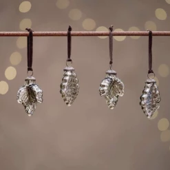 Nkuku Bhara Maple Leaf Bauble In Antique Smoke