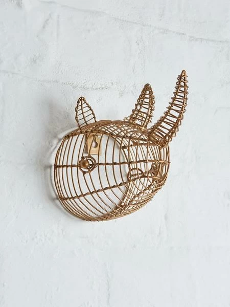 Nkuku Eko Mini Rhinoceros Head In Brass 2 Nkuku Eko Mini Rhinoceros Head In Brass