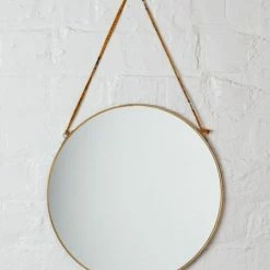 Nkuku Large Round Brass Kiko Mirror