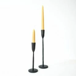 Nkuku Mbata Antique Black Candlestick Medium