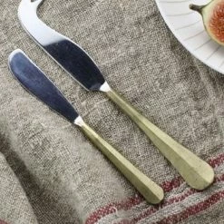 Nkuku Osko Cheese Butter Knife Set Brushed Gold
