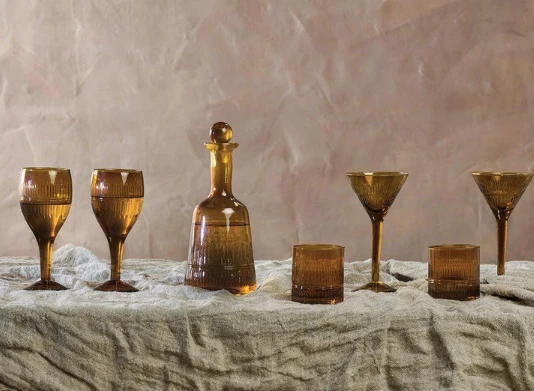 Nkuku Burnt Amber Mila Cocktail Glass 3 Nkuku Burnt Amber Mila Cocktail Glass