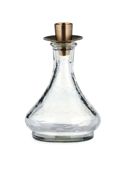 Nkuku Sirsa Glass Tapered Candlestick Clear 2 Nkuku Sirsa Glass Tapered Candlestick Clear