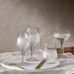 Nkuku Anara Etched Wine Glass Set Of 4