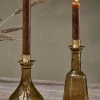 Nkuku Sepia Sirsa Tapered Glass Candlestick Holder