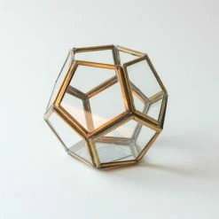 Nkuku Menni Hexagonal Brass Lantern