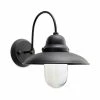 Nkuku Phena Outdoor Swan Neck Metal Wall Lamp - Antique Black