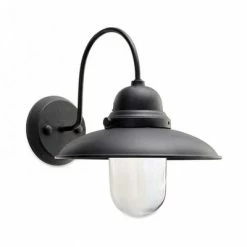 Nkuku Phena Outdoor Swan Neck Metal Wall Lamp - Antique Black