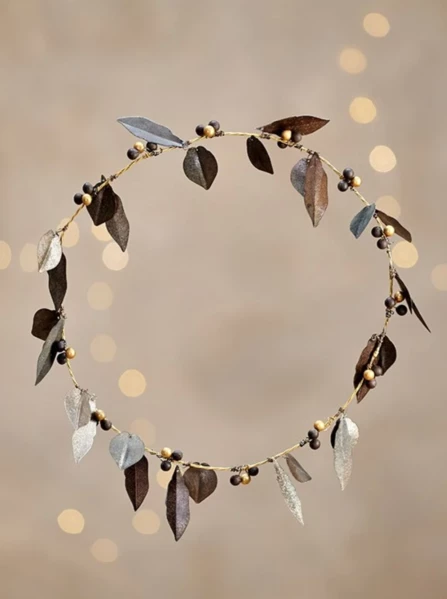 Nkuku Tula Deep Brass Leaf Wreath 2 Nkuku Tula Deep Brass Leaf Wreath