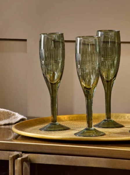 Nkuku Mila Champagne Flute In Dark Emerald Set Of 4 3 Nkuku Mila Champagne Flute In Dark Emerald Set Of 4
