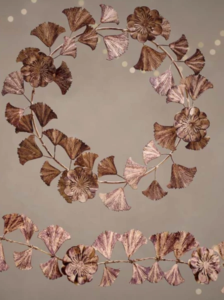 Nkuku Khamila Brass Leaf Wreath 3 Nkuku Khamila Brass Leaf Wreath