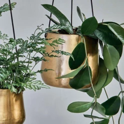 Nkuku Atsu Brass Hanging Planter - Large