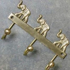 Nkuku Elephant Brass Wall Hooks