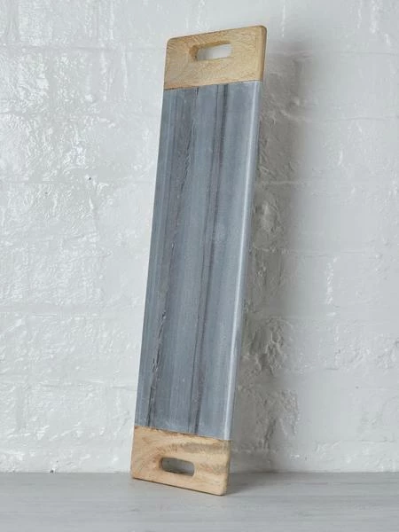 Nkuku Bwari Large Grey Marble And Mango Wood Platter 3 Nkuku Bwari Large Grey Marble And Mango Wood Platter