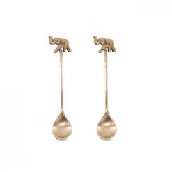 Nkuku Elephant Brass Spoons Set Of 2