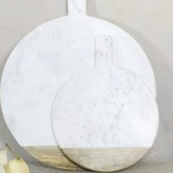 Nkuku White Bwari Round Marble Board