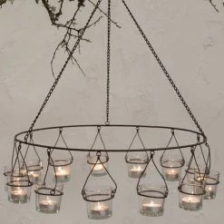 Nkuku Timo Glass Tealight Chandelier