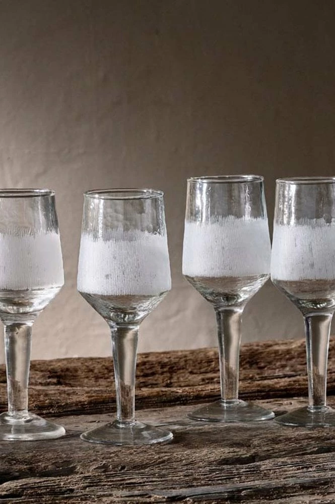 Nkuku Anara Etched Wine Glass Set Of 4 4 Nkuku Anara Etched Wine Glass Set Of 4