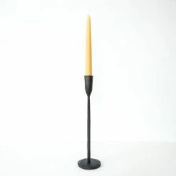 Nkuku Mbata Antique Black Candlestick Medium