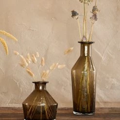 Nkuku Coffee Brown Zaani Glass Vase Large