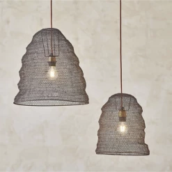 Nkuku Jatani Oval Wire Lampshade Large Rust 41 X 40 cm