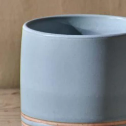 Nkuku Enesta Line Mug In Dusty Blue