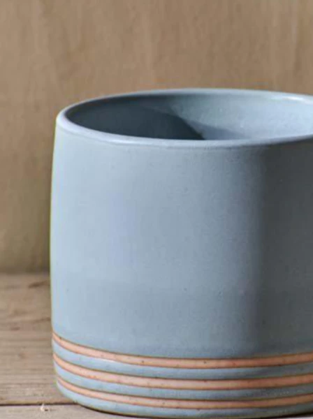 Nkuku Enesta Line Mug In Dusty Blue 1 Nkuku Enesta Line Mug In Dusty Blue