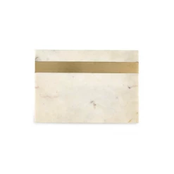 Nkuku Kasa White Rectangular Marble Serving Board Small